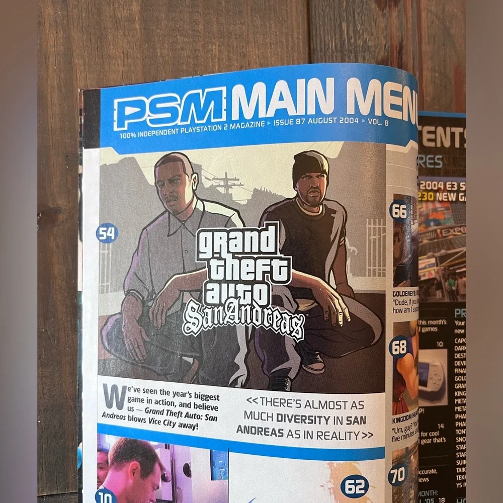 RARE PSM Playstation Magazine # 87 Aug 2004 GTA San Andreas Volume 8 Blue Cover